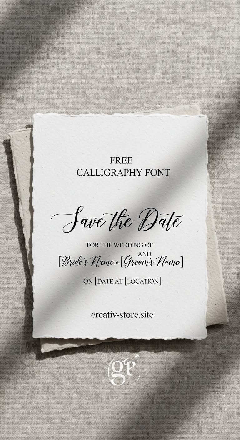 Elegant Calligraphy Save the Date | Free Calligraphy Font