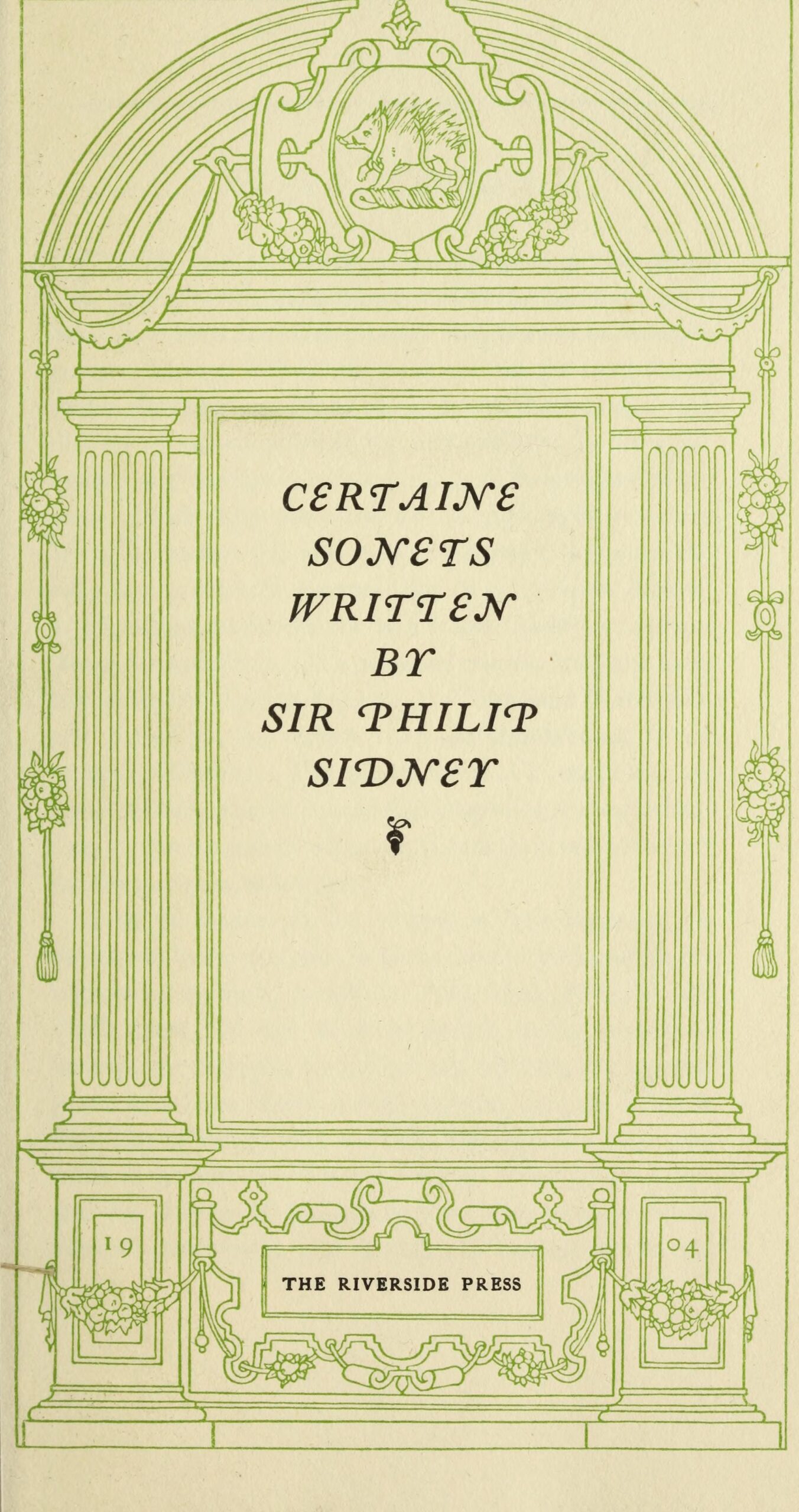 Certaine sonets : Sidney, Philip, 1554-1586 : Free Download, Borrow, and Streaming : Internet Archive
