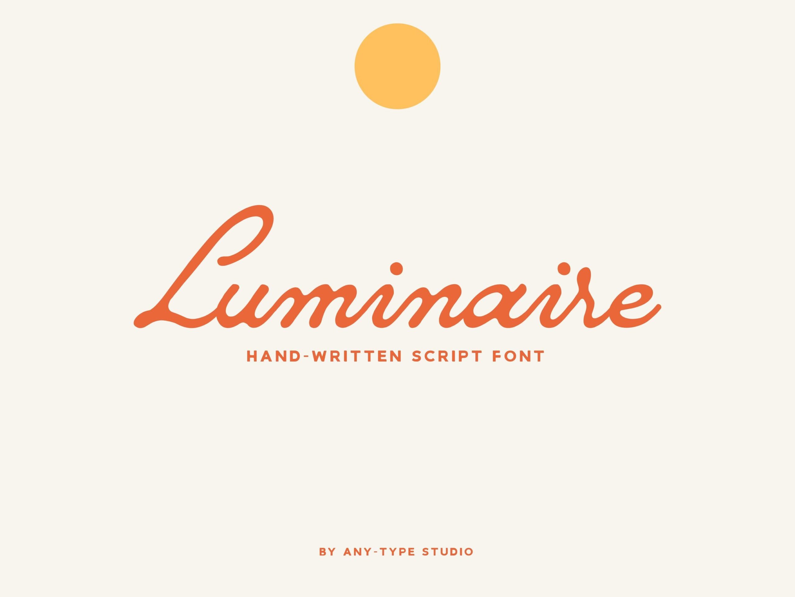 Police de caractère pour luminaire, cursive décontractée, culture populaire