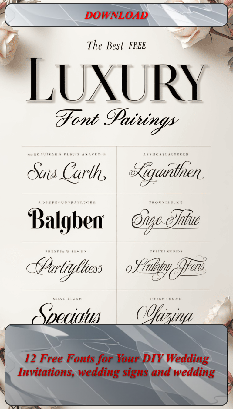 12 Free Fonts for Your DIY Wedding Invitations, wedding signs and wedding