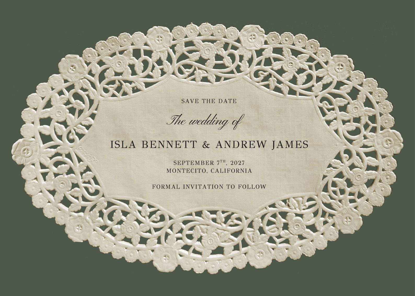 Save the Date Doiley: Hand-illustrated CANVA Template (digital Download) — Etsy