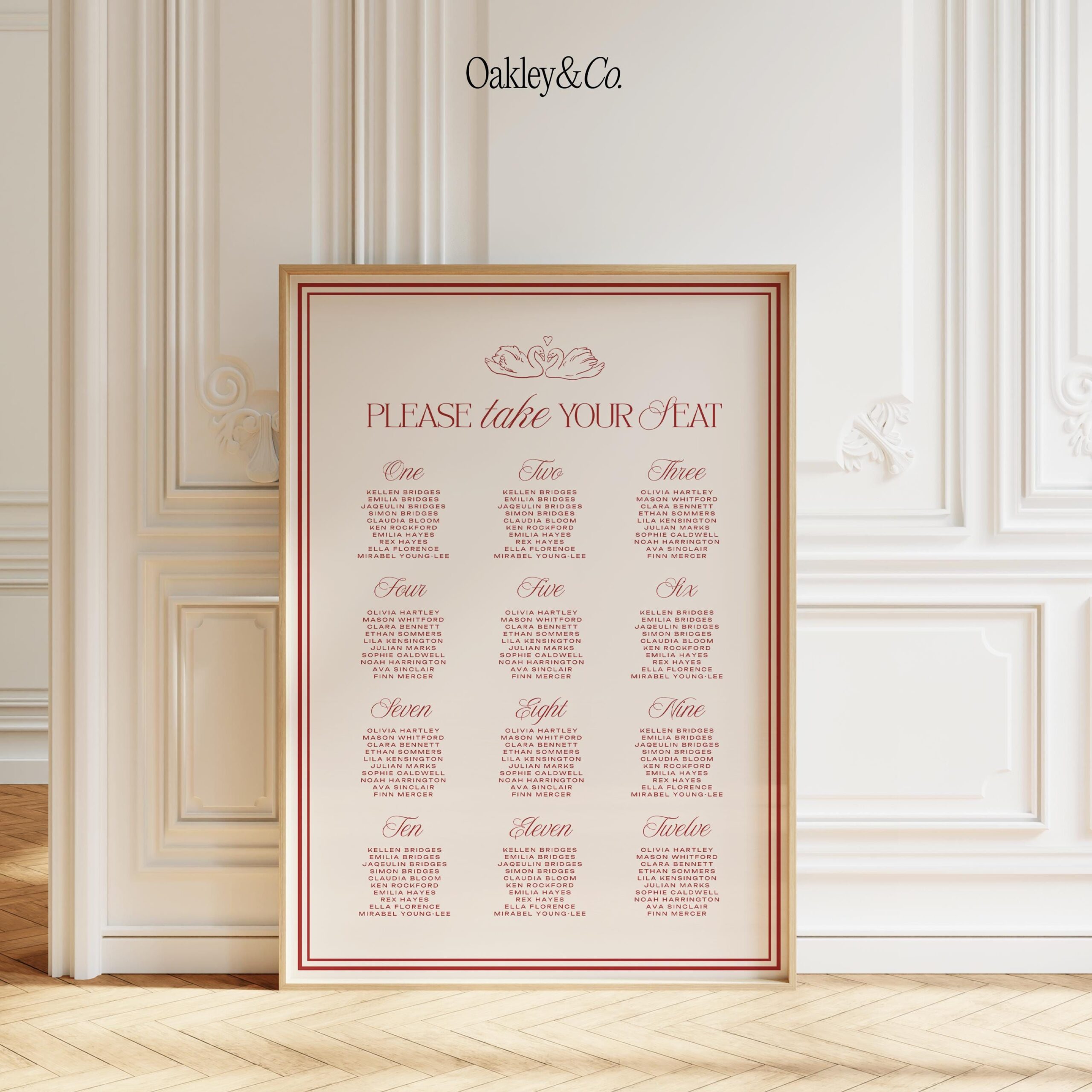 Modèle de plan de table pour mariage vintage italien dessiné à la main (téléchargement numérique Canva) — HDIV8