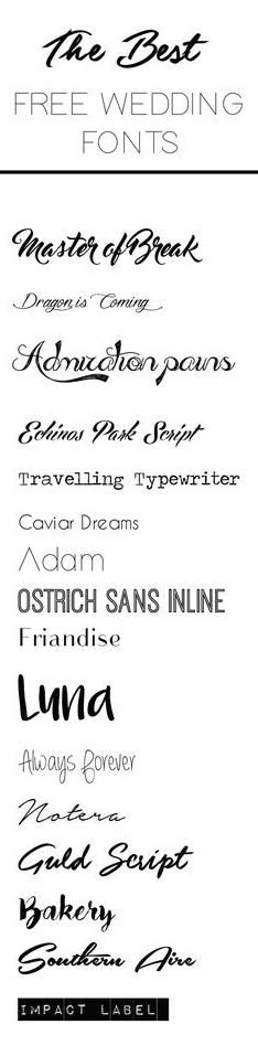 The Best Free Fonts For Wedding Invitations, Place Cards, Save The Dates