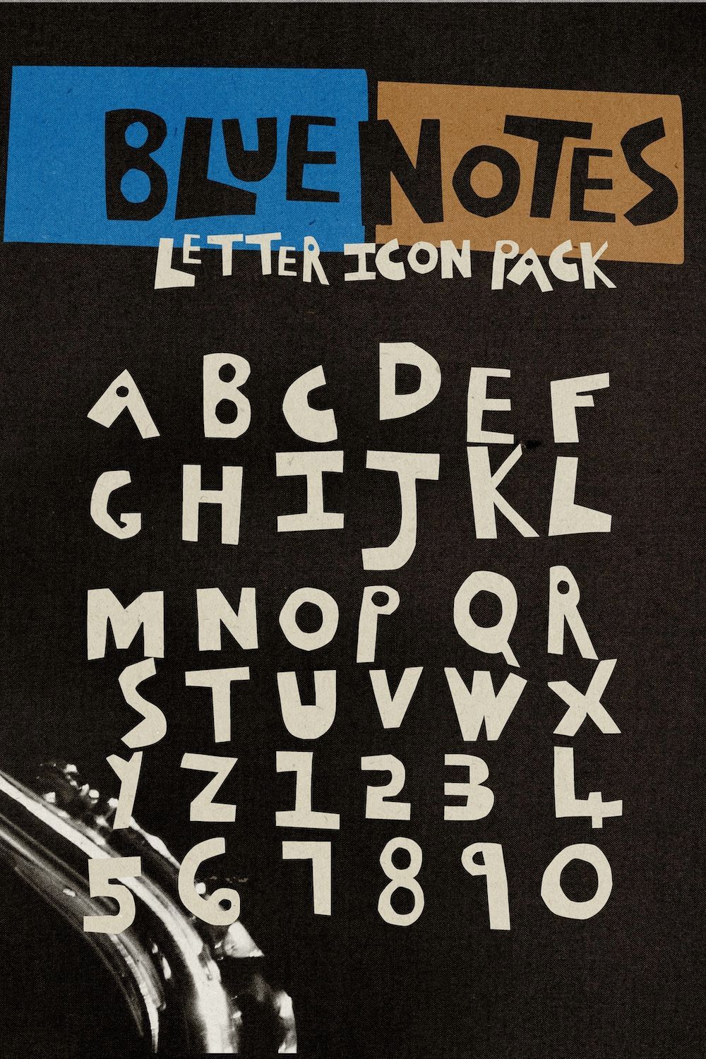 Blue Notes – Hand‑Cut Letter Icons for Posters & Logos