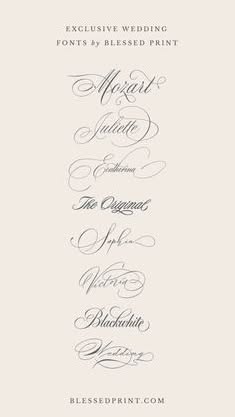 Blessed Print’s Unique Wedding Fonts, Special Wedding Fonts from Blessed Print.