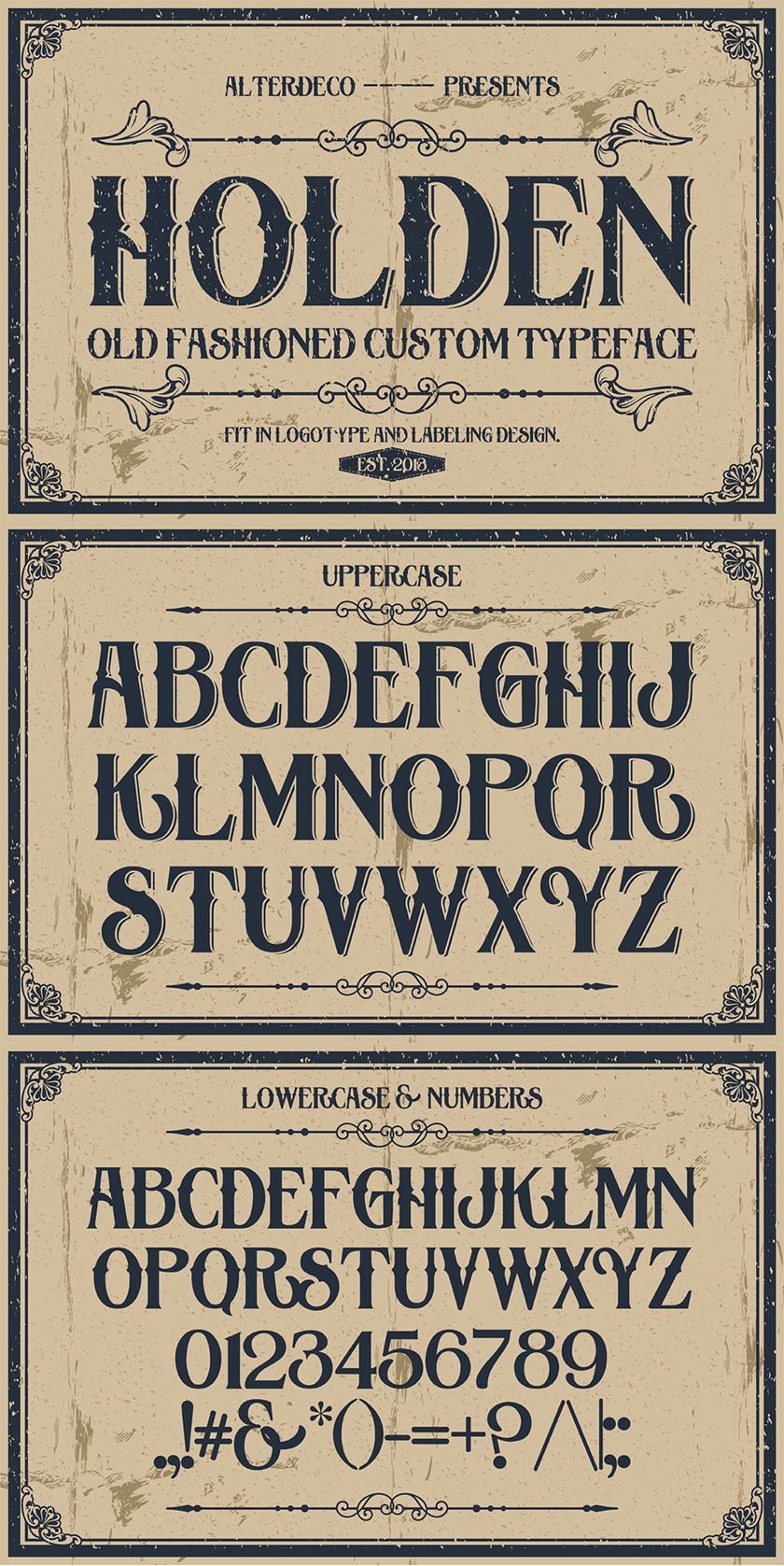 6 Vintage Typefaces (Including Web Fonts) from AlterDeco — Only 