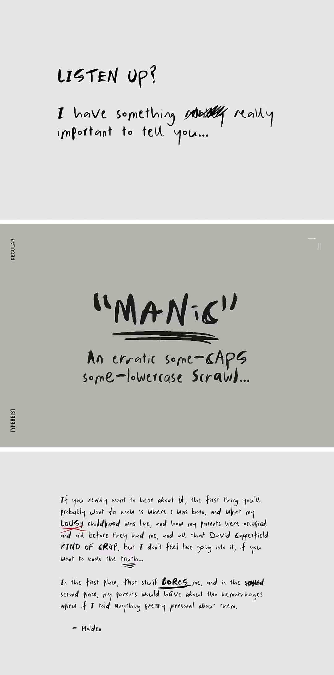 MANIC Erratic Handwritten Font