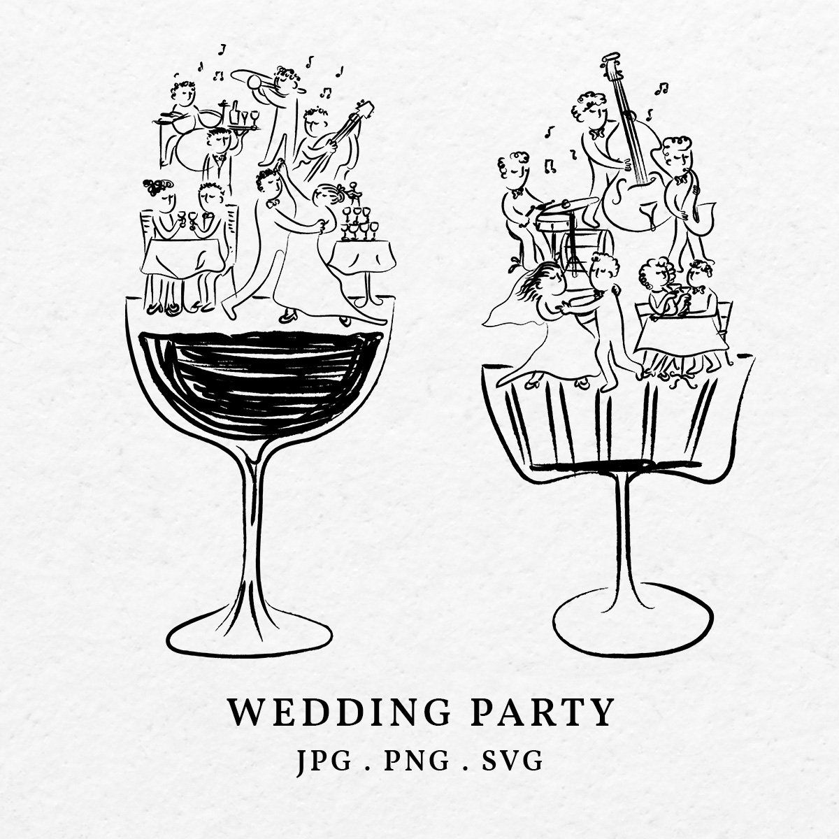 Illustration de musique de mariage — clipart interprète dessiné à la main (SVG, PNG, PDF)