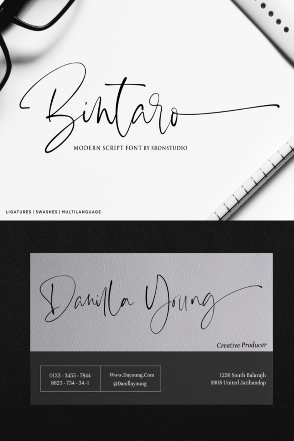 Bintaro Font: Elegant Handwritten Script for Wedding Invitations and Branding