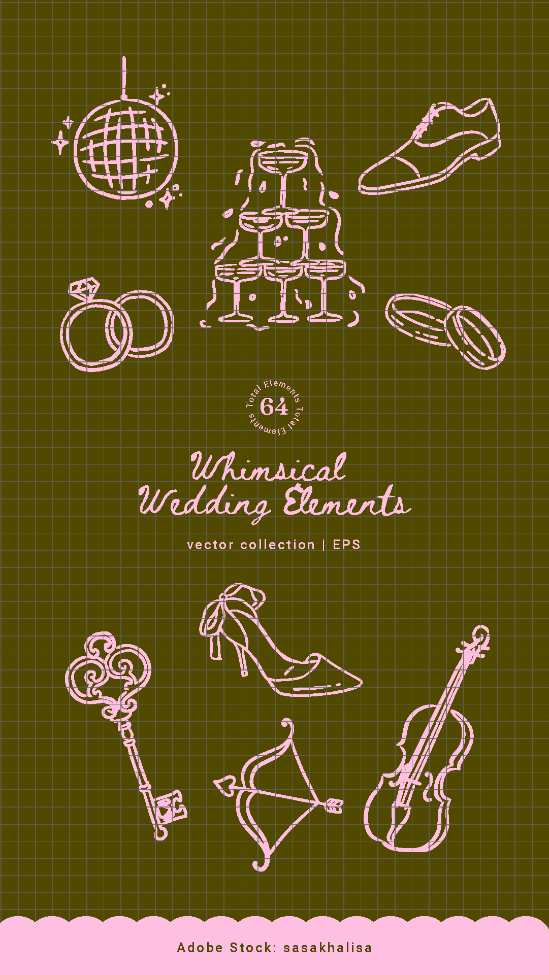 Adobe Stock Element Hand Drawn Whimsical Wedding by Sasa Khalisa
