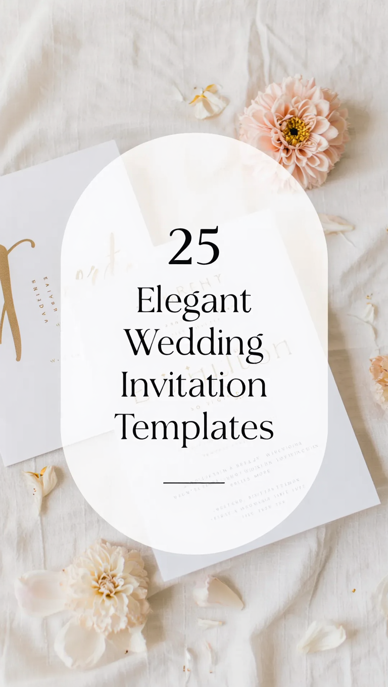 Editable Canva Wedding Invitation Template Set Modern Romantic Style