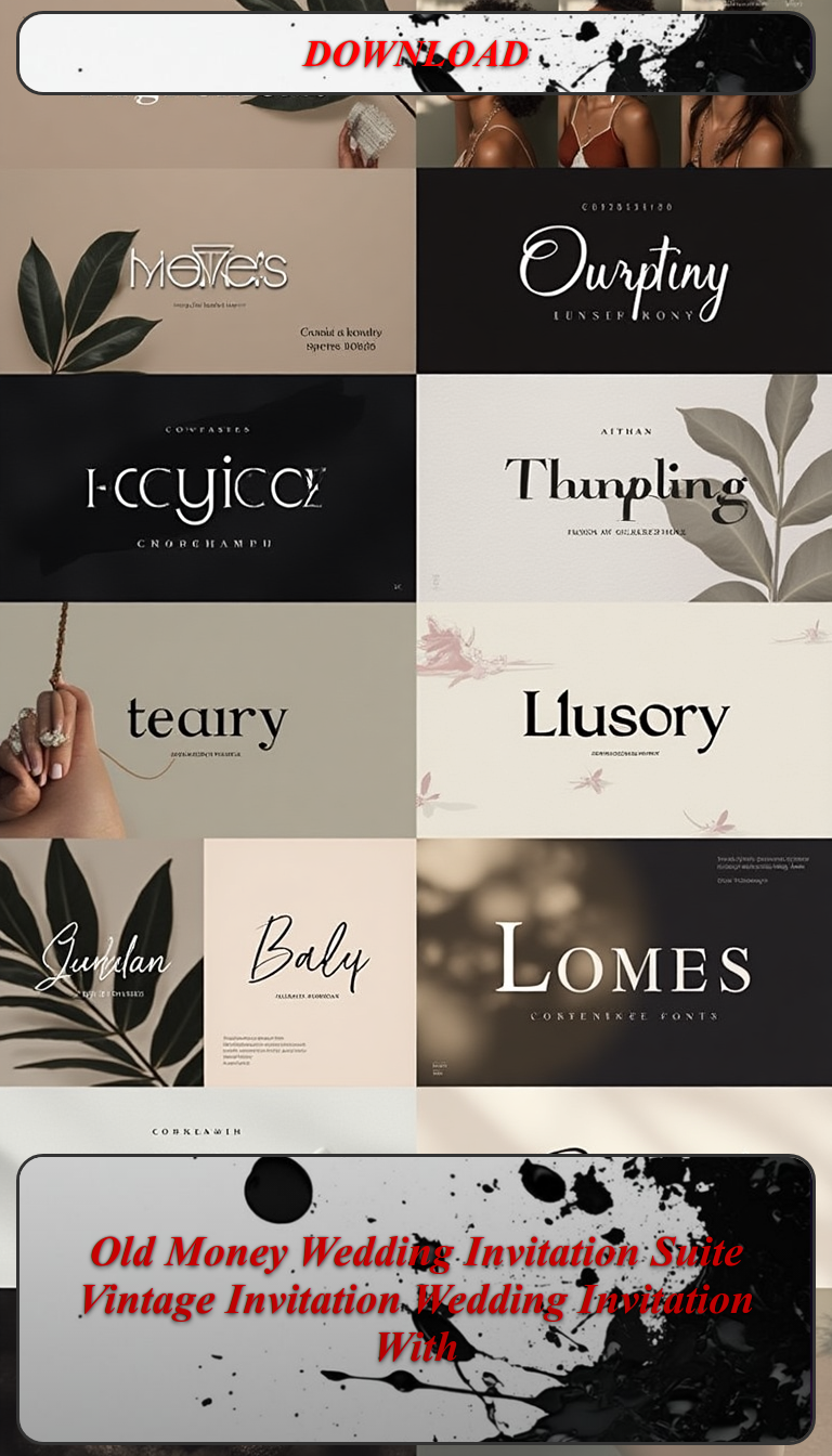 Old Money Wedding Invitation Suite Vintage Invitation Wedding Invitation With