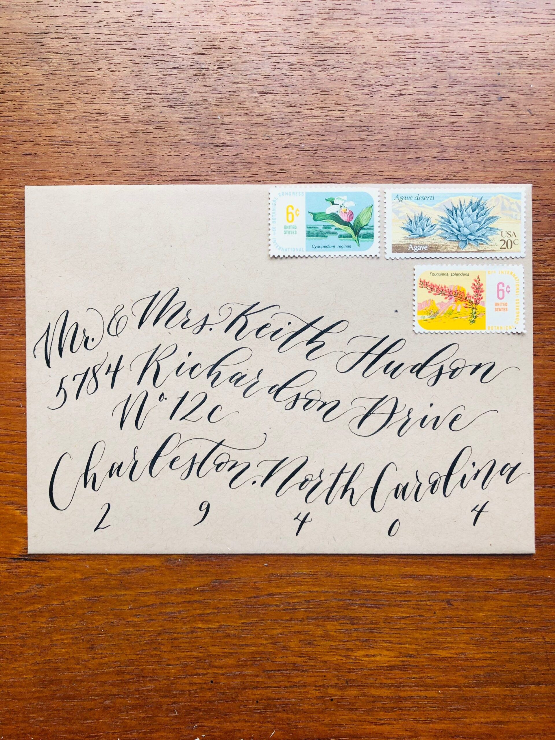 Wedding Calligraphy Invitation Envelope Addressing / Handwritten Envelope / Wave Calligraphy Envelope / Modern Calligraphy Addressing