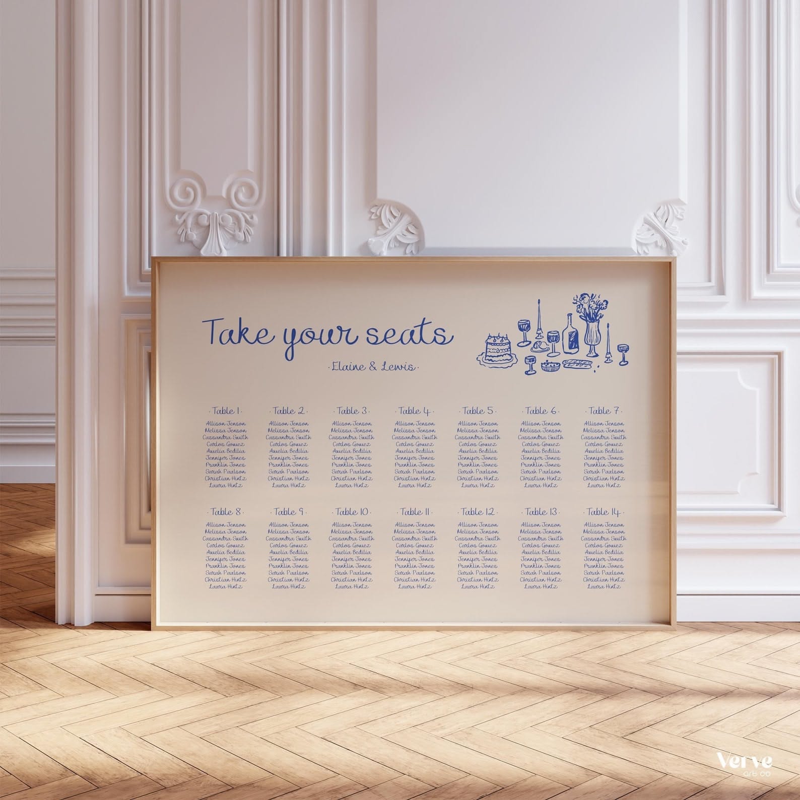 Whimsical Wedding Seating Chart Template: Hand Drawn French Style (editable Canva Template) (WT22) — Etsy