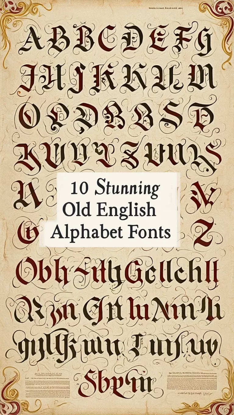 10 Stunning Old English Alphabet Fonts with Swirly Letters