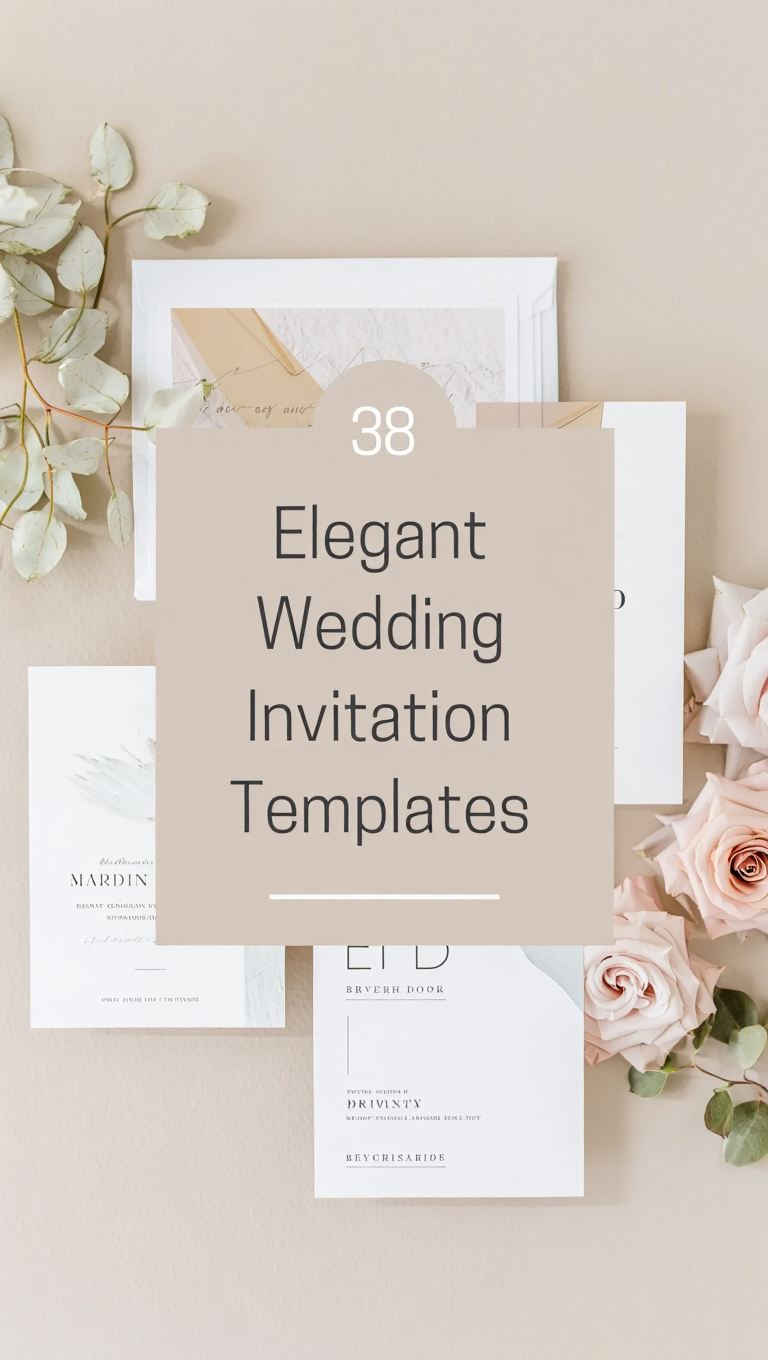 Editable Canva Wedding Invitation Template Set Modern Editorial Typography for Style