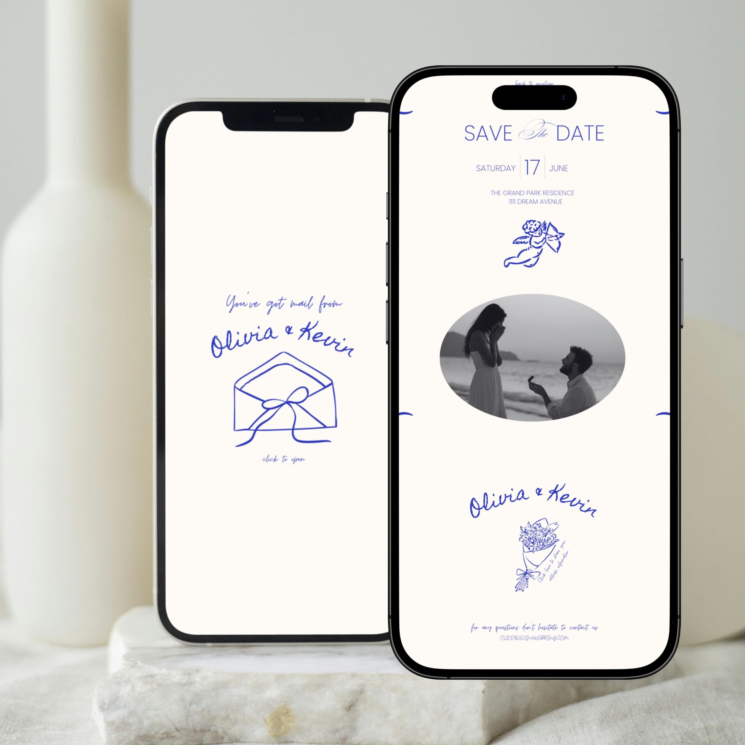 Save the Date Website Hand Drawn Italian Wedding Coastal Whimsical Doodle Editable Canva Digital Invitation Envelope RSVP Luxury Invite W007 — Etsy