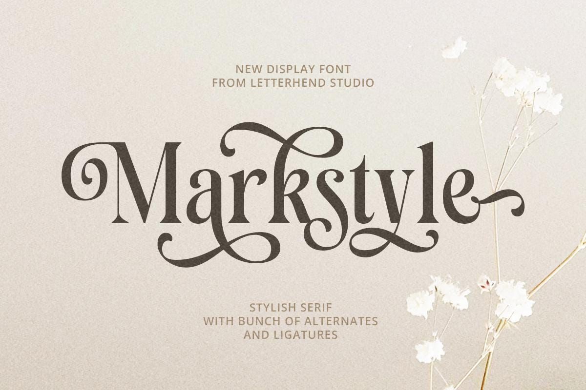 Police Markstyle Serif : police d’affichage élégante avec des ornements