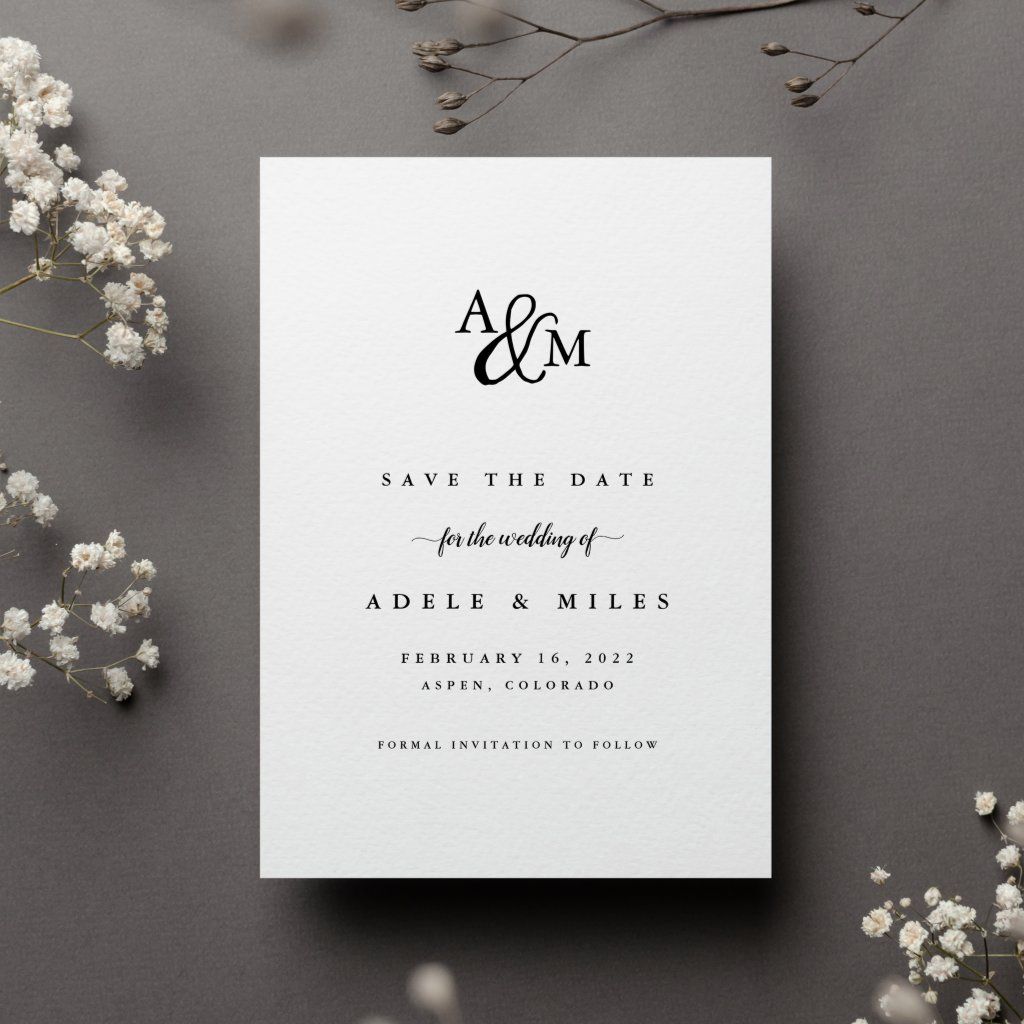 Elegant Ampersand Monogram Wedding Save The Dates