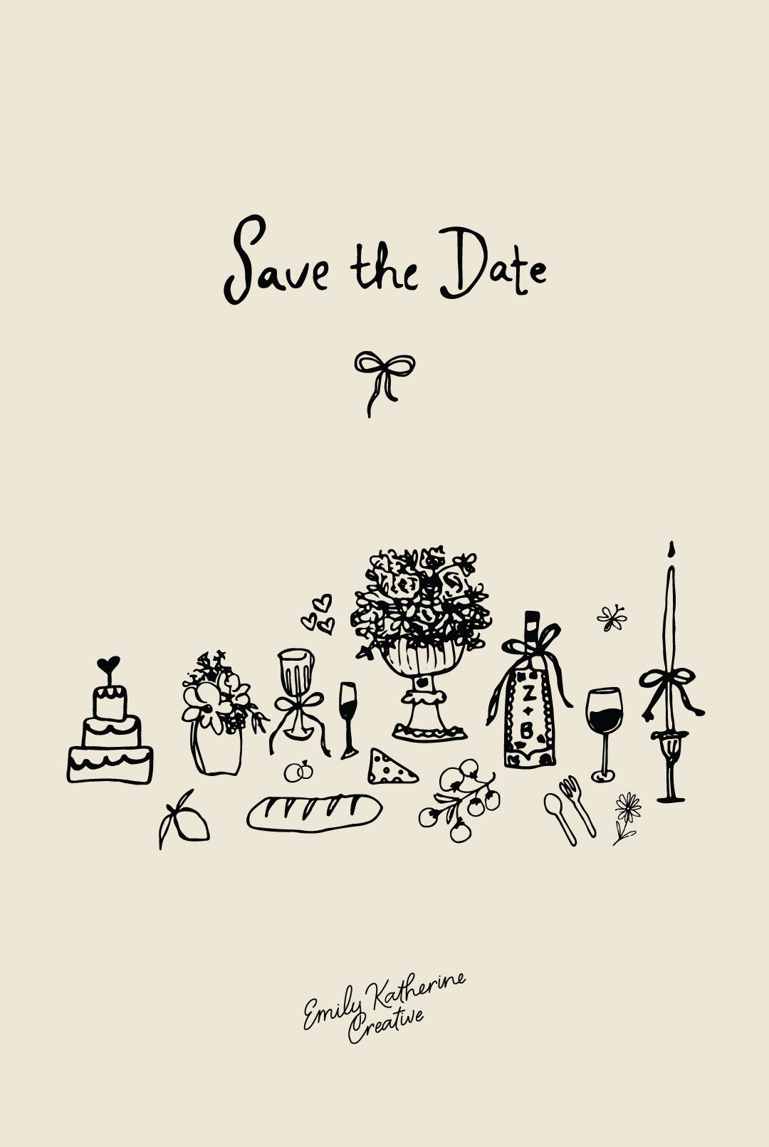 save the date invitation illustrations | save the date stationery
