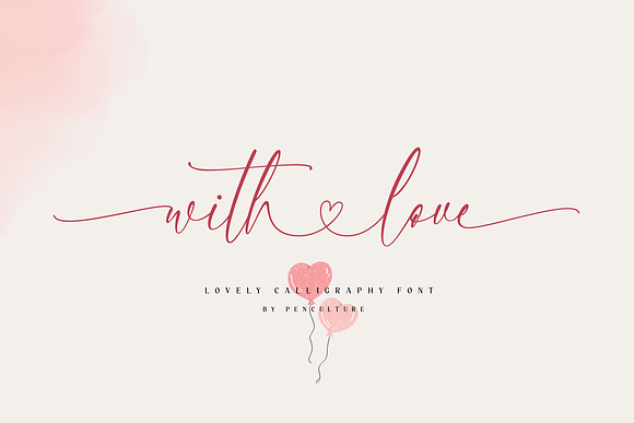With Love Calligraphy Font, a Script Font by Pen Culture
