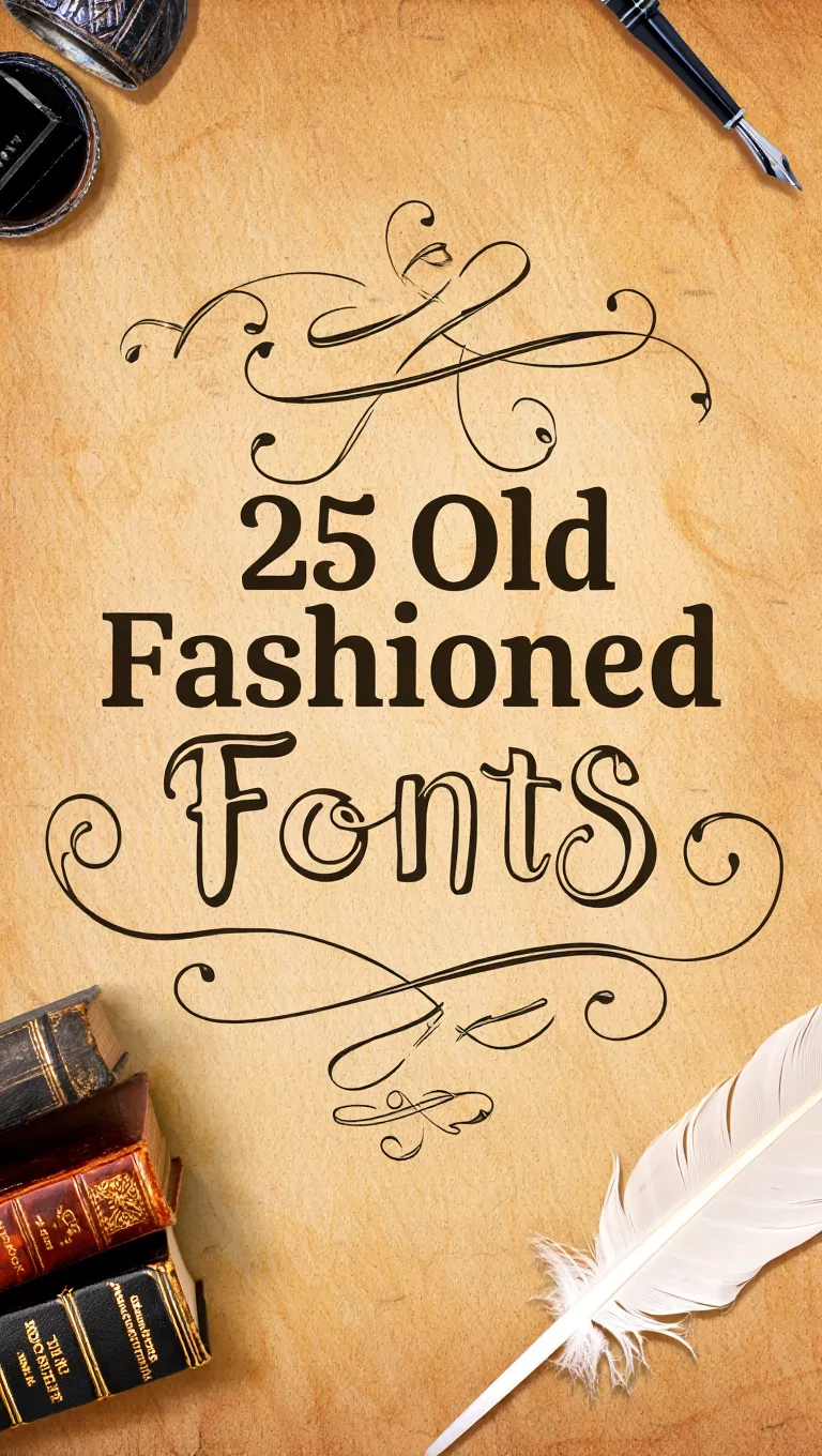 25 Old Fashioned Fonts with Upper & Lowercase Letters