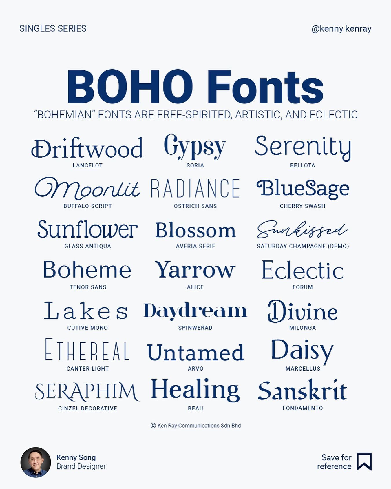 ✍️ Boho fonts, short for “bohemian” fonts, are typically characterised by their