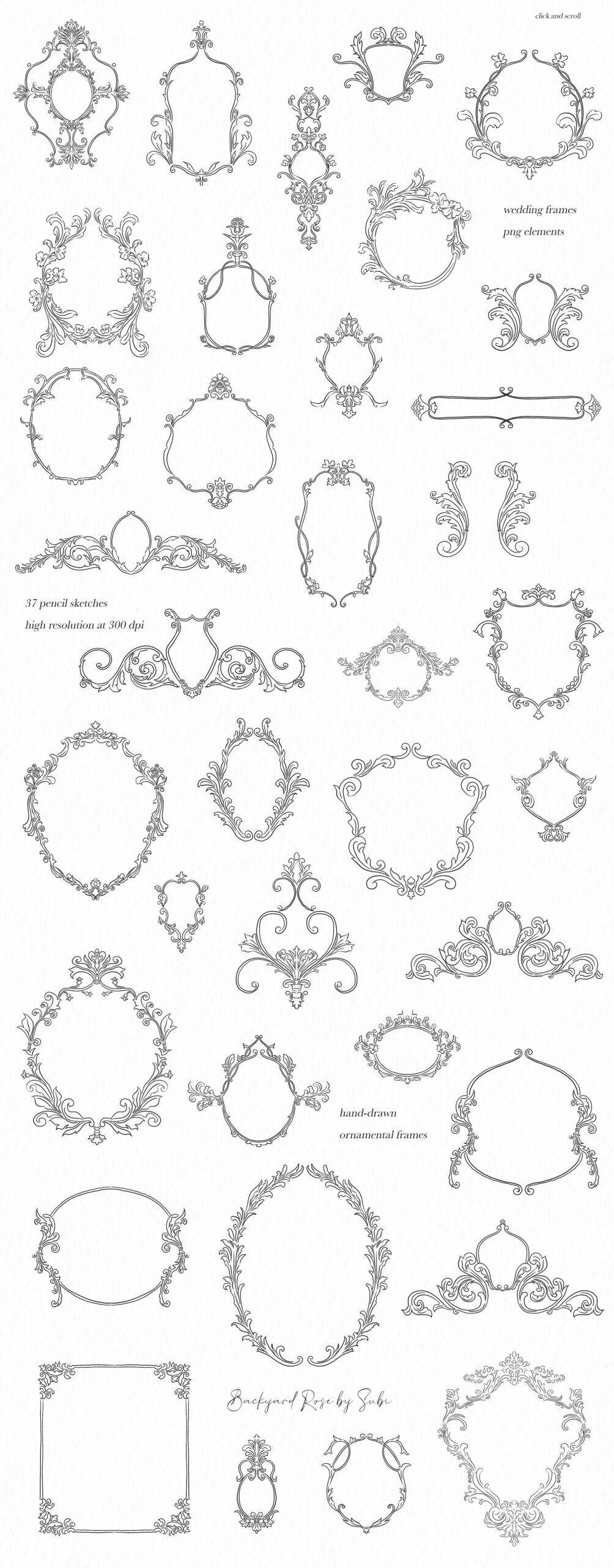 Ornamental Wedding Frames & Crests | Backyard Rose