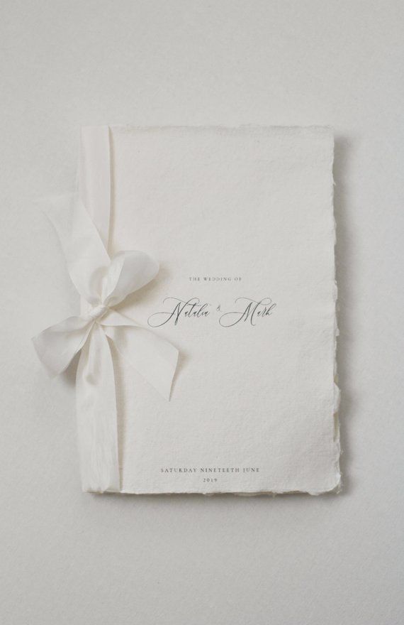 Wedding Calligraphy Order of Service Ceremony Programme With Silk Ribbon | Wedding Order of the Day Program | Bride Groom Wedding Programme — Etsy UK