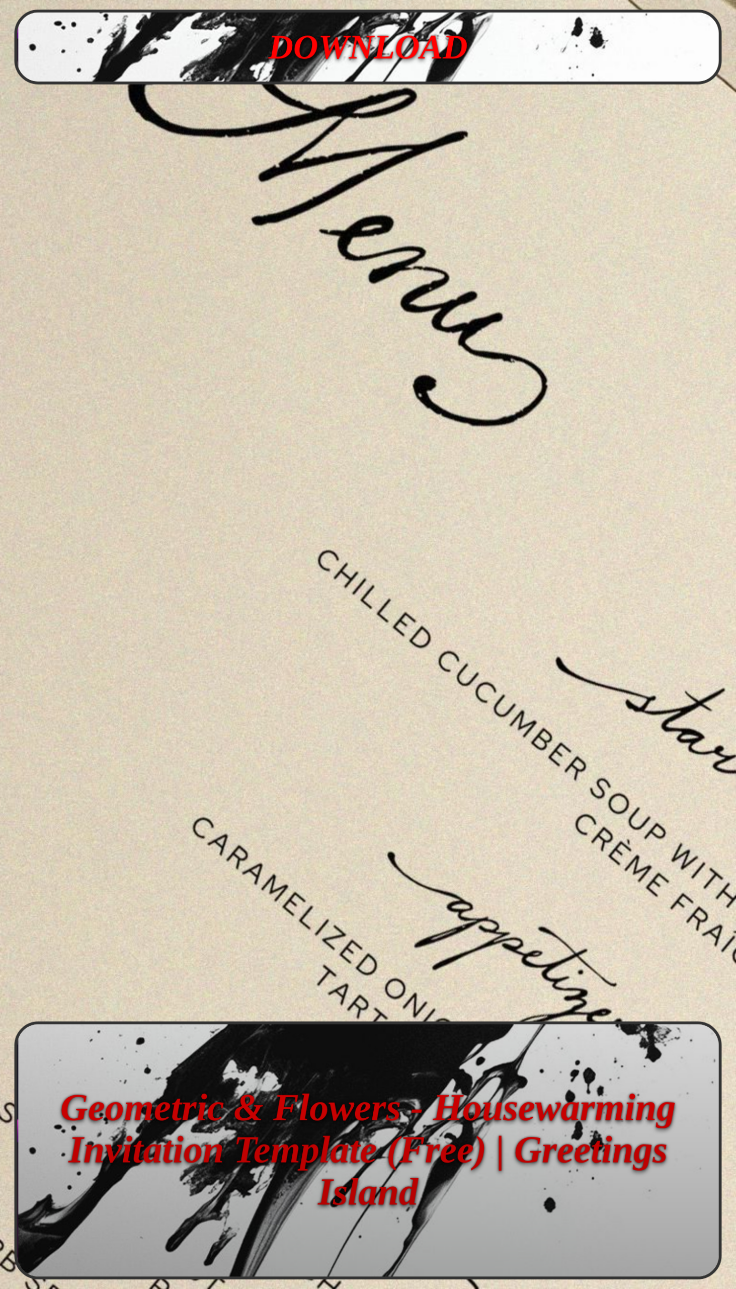 Geometric & Flowers — Housewarming Invitation Template (Free) | Greetings Island