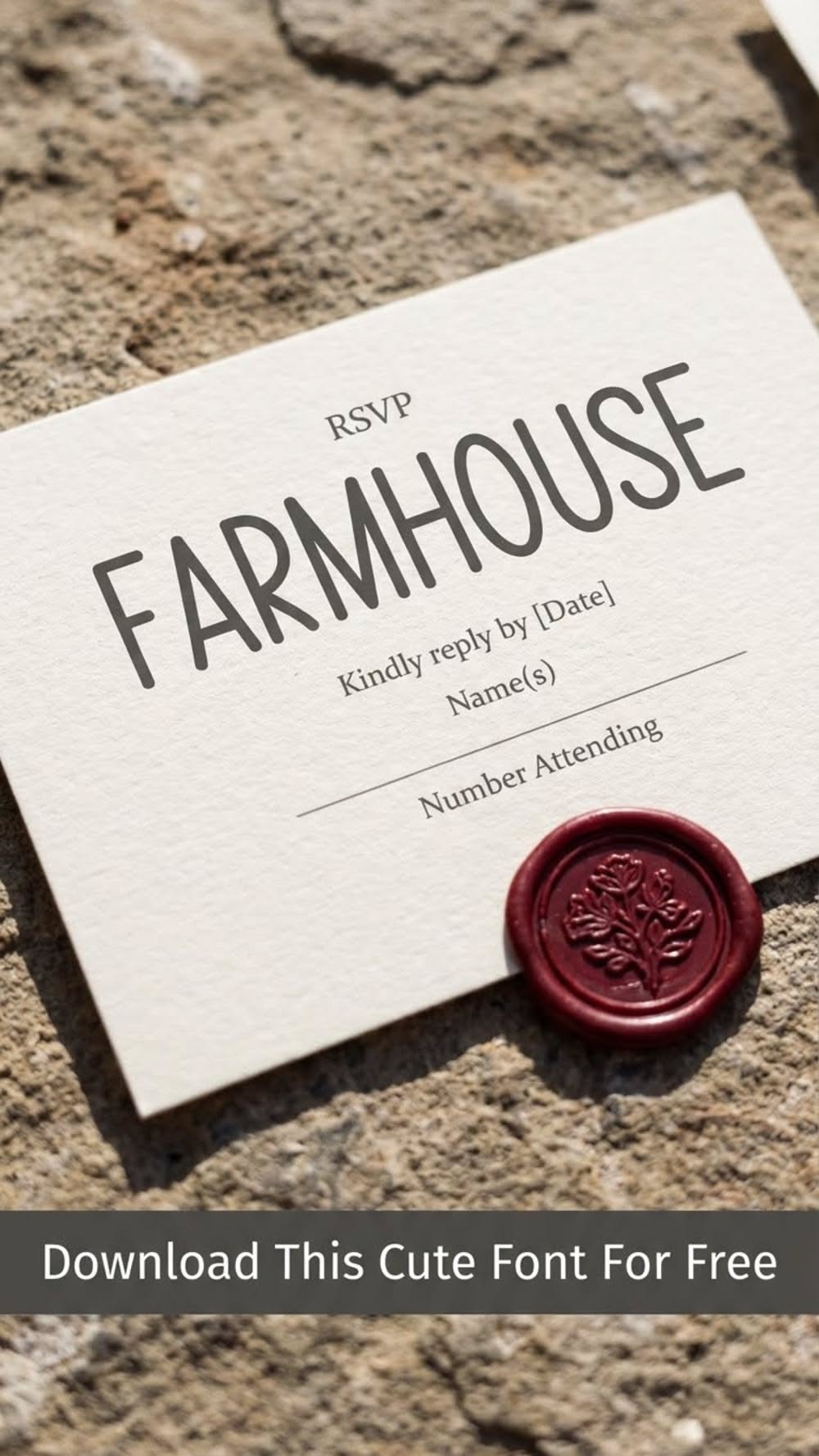 Minimalist Farmhouse Font for Wedding Reply Cards