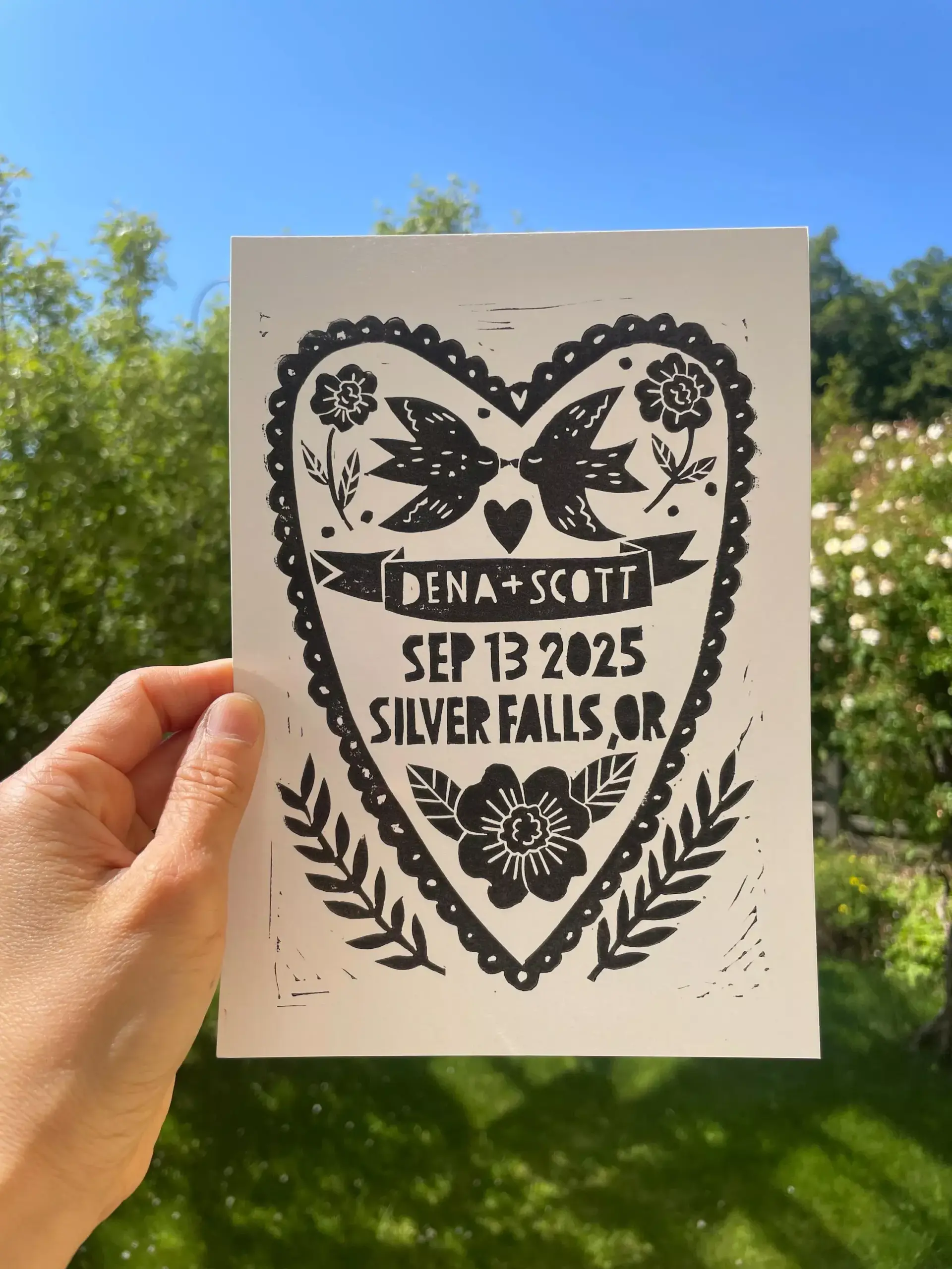 Custom Lino Stamp: Handmade Wedding Invitation, Card Making — Etsy