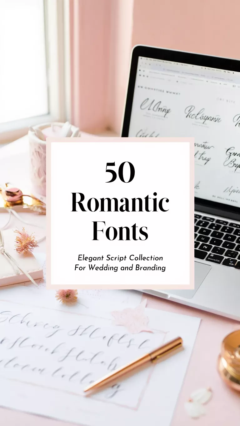 Delicate Swash Lettering Font Preview Layout Romantic Fonts for Love