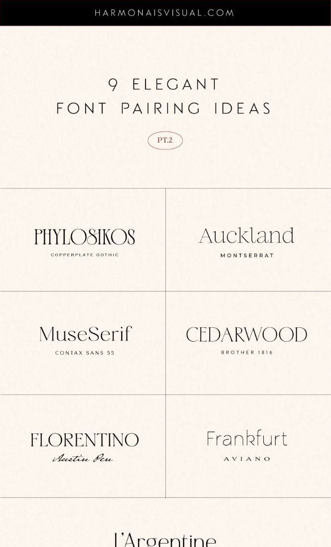 9 elegant font pairing ideas from Harmonais Visual🔥