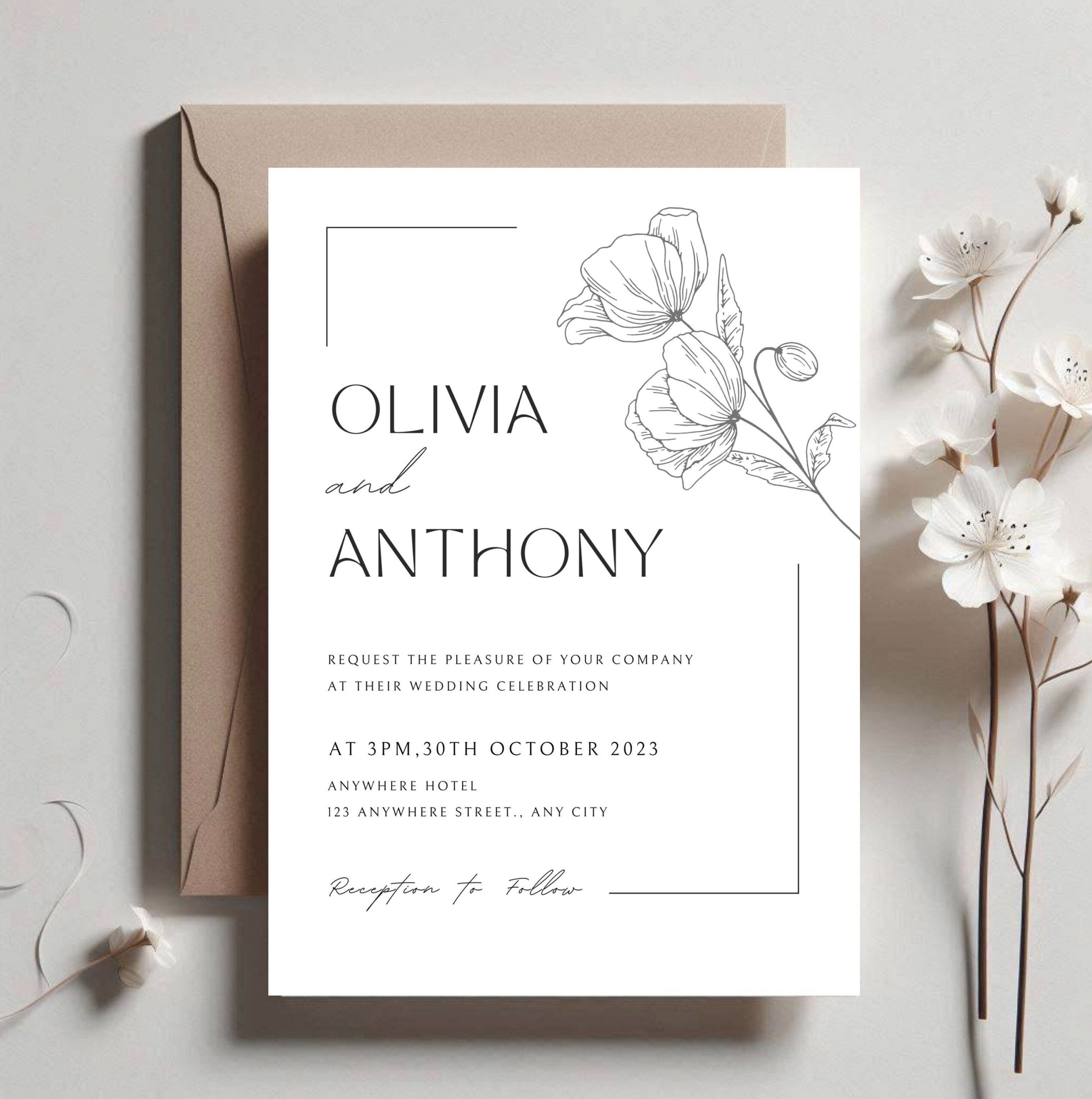 Elegant Floral Wedding Save the Date