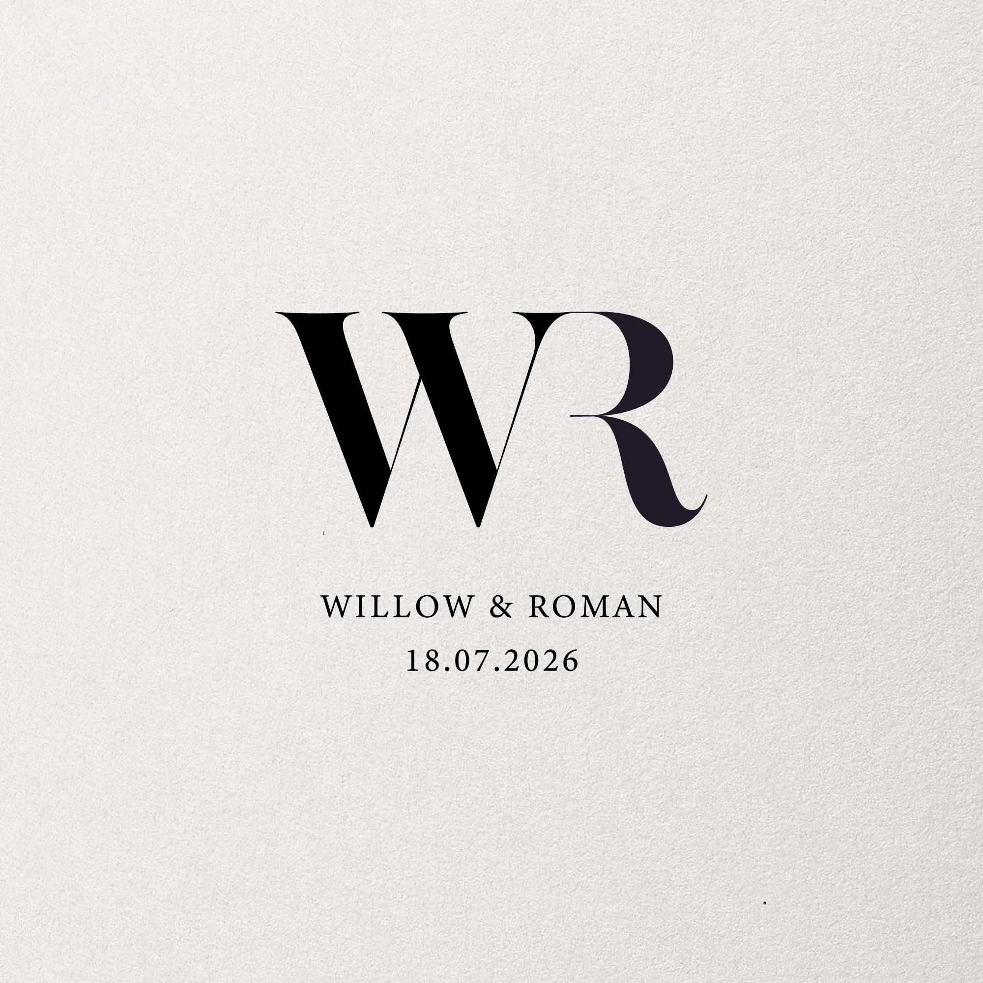 Monogramme de mariage moderne, logo de mariage minimaliste, téléchargement numérique