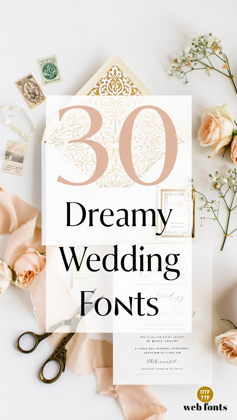 30 Dreamy Wedding Fonts Bundle — Elegant Scripts & Serifs