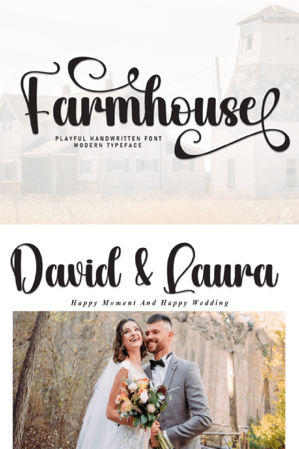 Farmhouse Font: Charming Handcrafted Display Font for Wedding Invitations and Cards