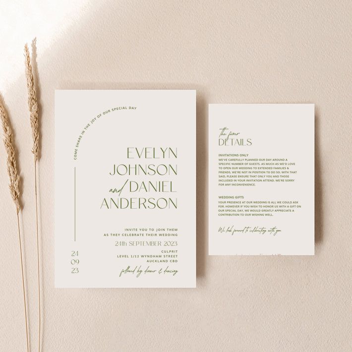 Evelyn Wedding Invitations — Set of 2