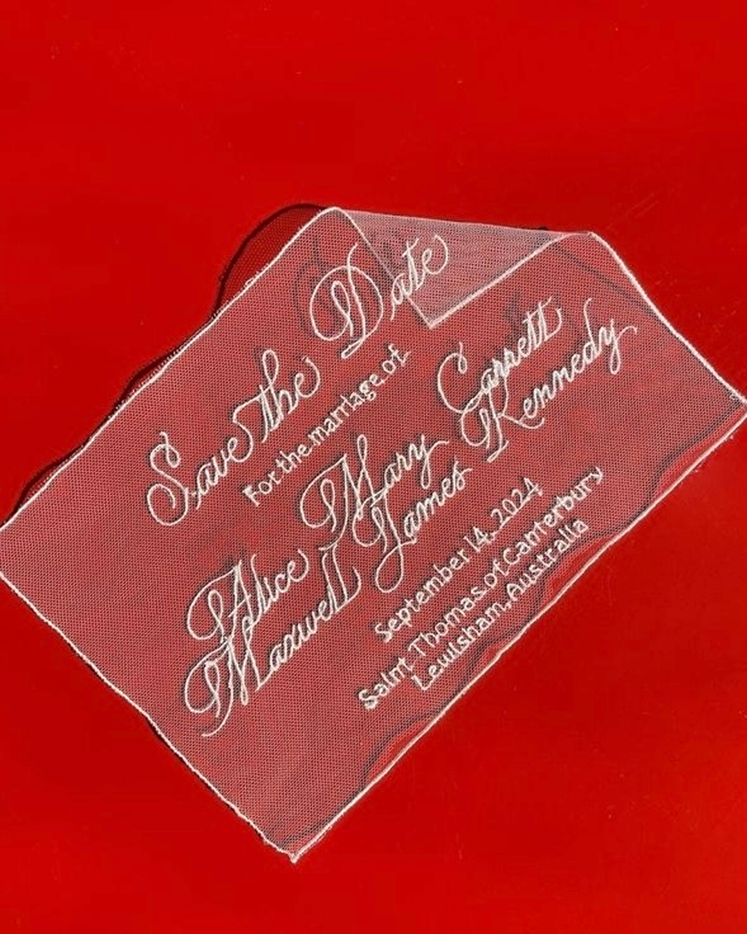 Vintage Embroidered Save the Date for Wedding Invitations