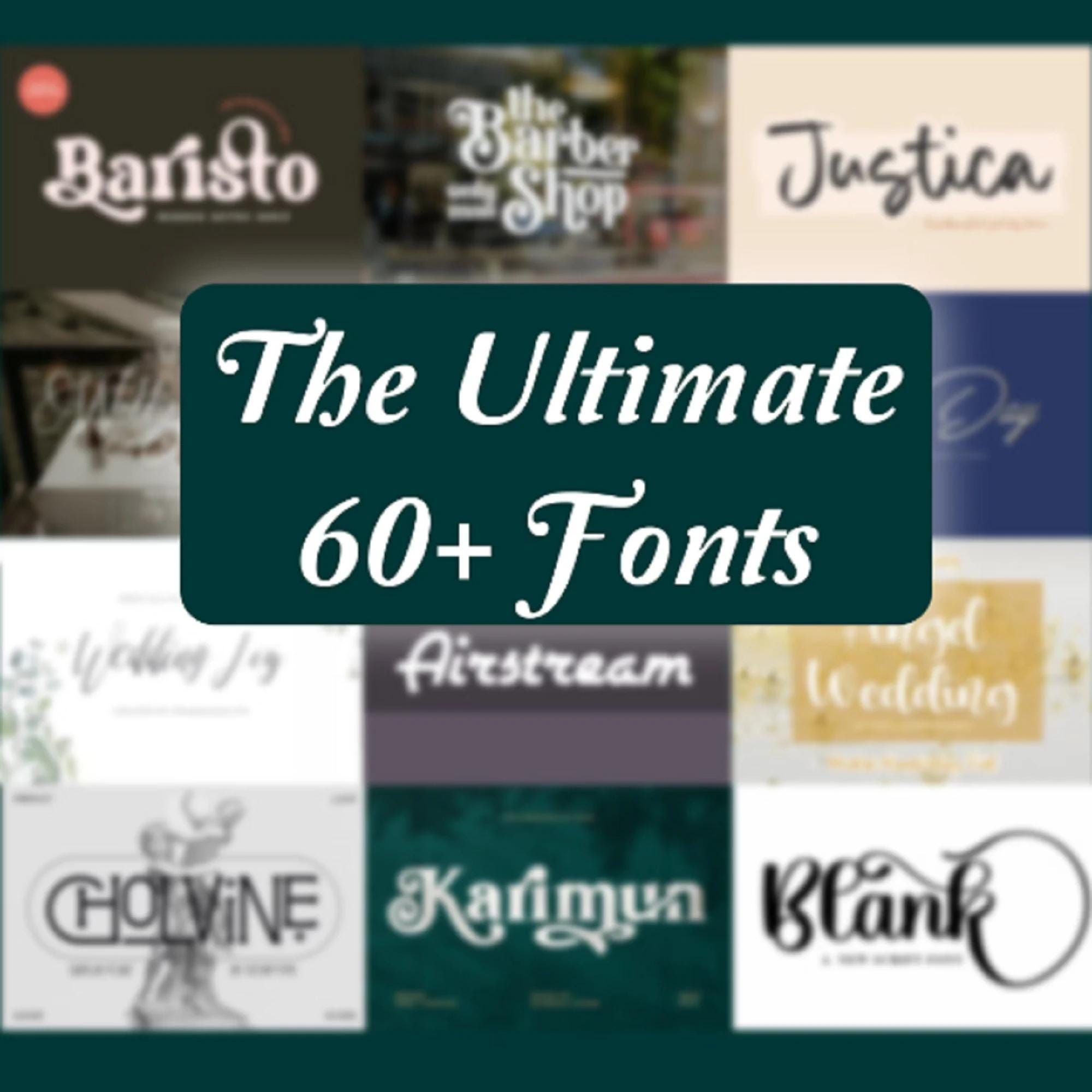 Elegant Handwritten Font Bundle, 60+ Script, Calligraphy and Wedding Fonts for