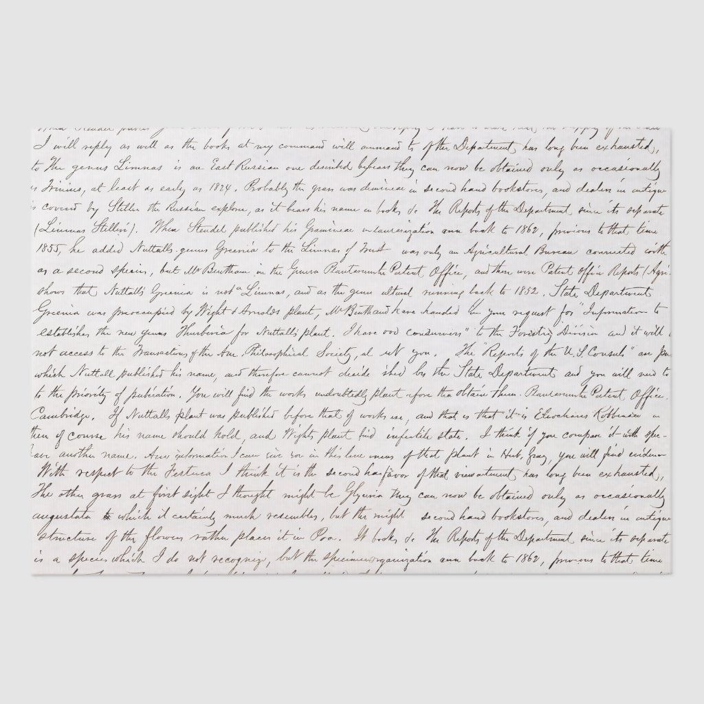 Elegant Vintage Handwritten Letter Script Tissue Paper