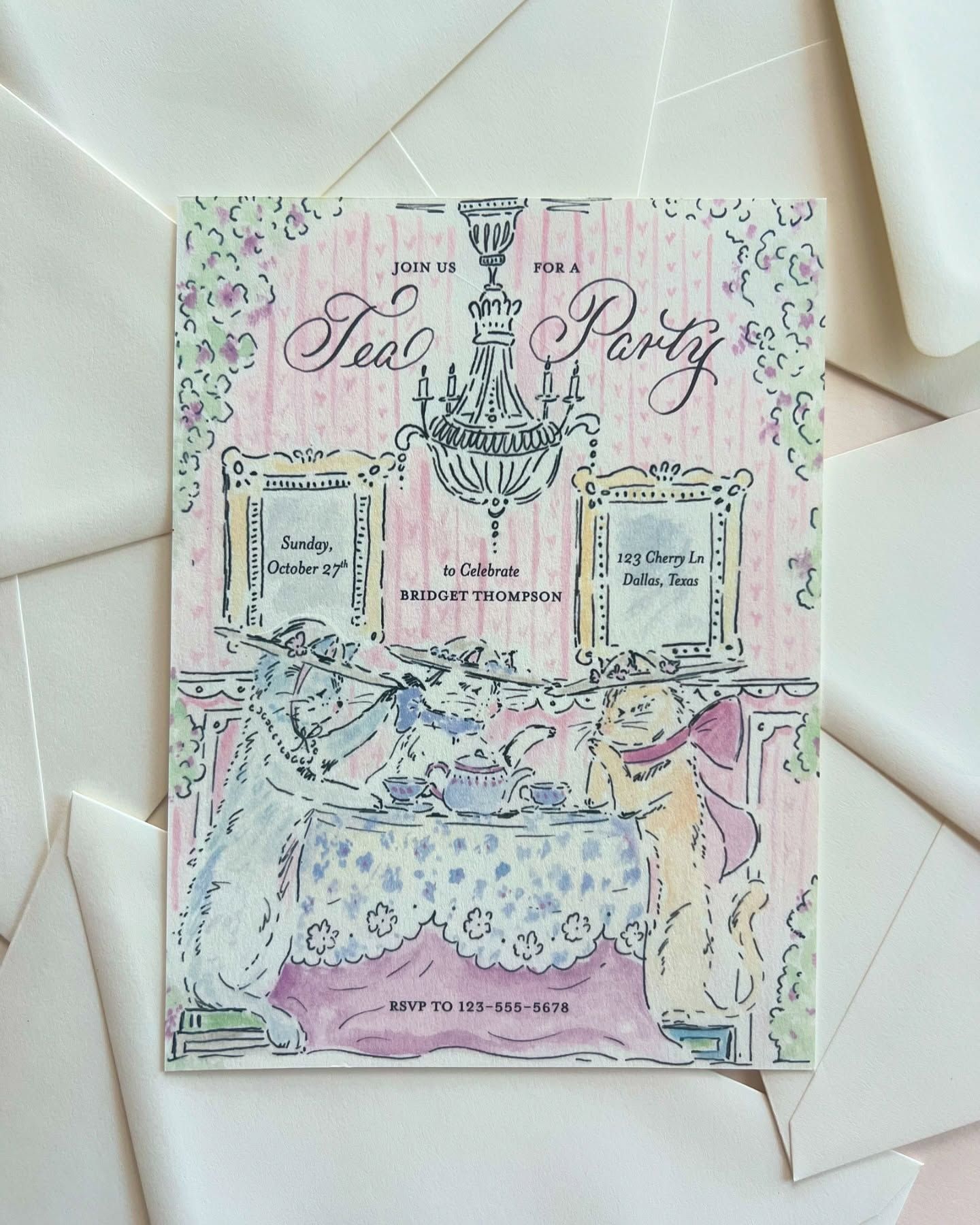 Baby Shower Invitation Tea Party Customizable