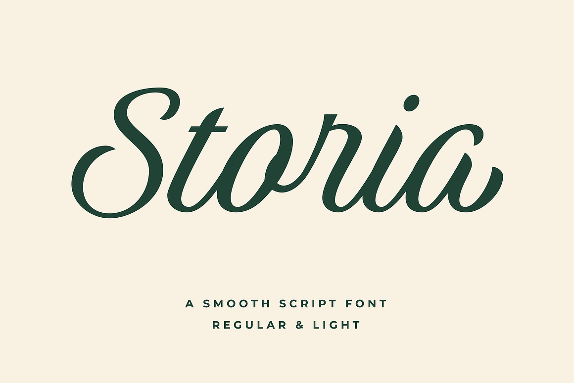Storia Script Font, a Script Font by Letteralle Studios