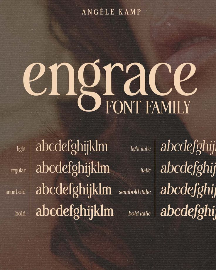 Serif Font family Engrace by Angele Kamp