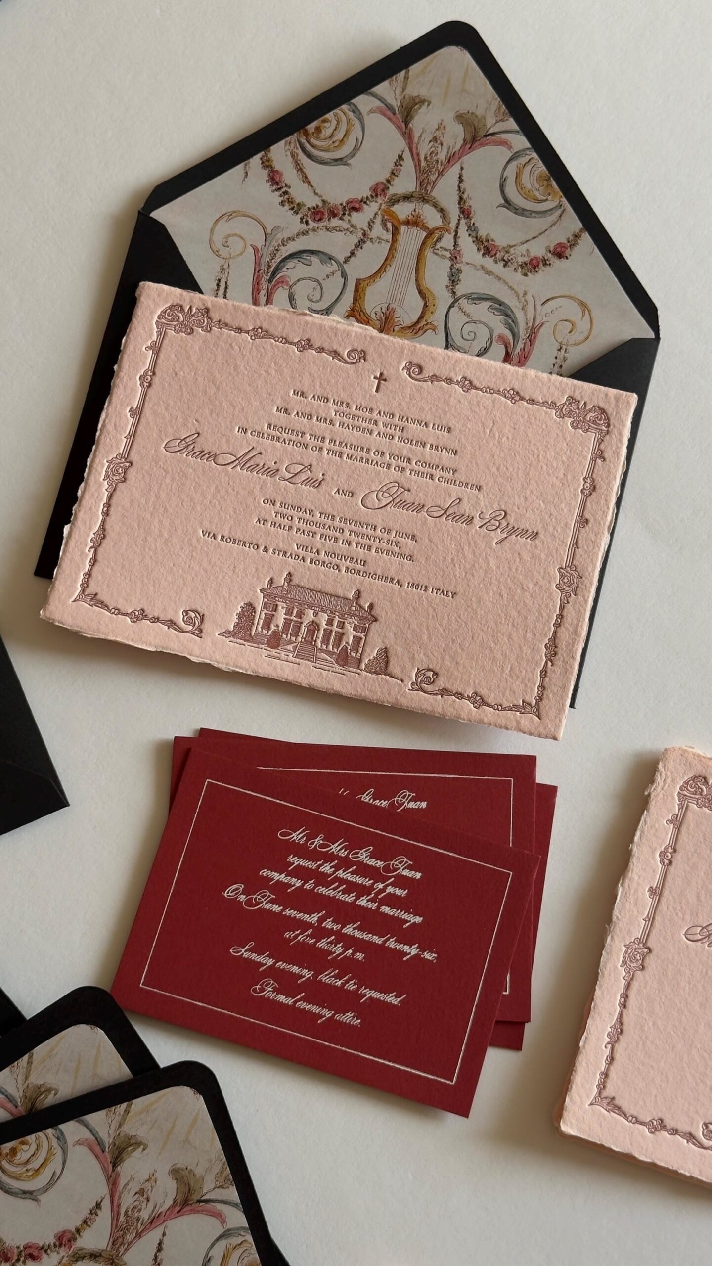 Letterpress Wedding Invitations, Custom Luxury Wedding Invite, Handmade Cotton Paper Invitation