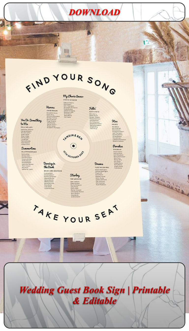 Wedding Guest Book Sign | Printable & Editable