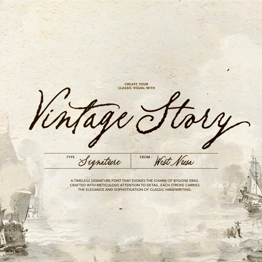 vintage Story — Ancienne signature manuscrite, police manuscrite approximative