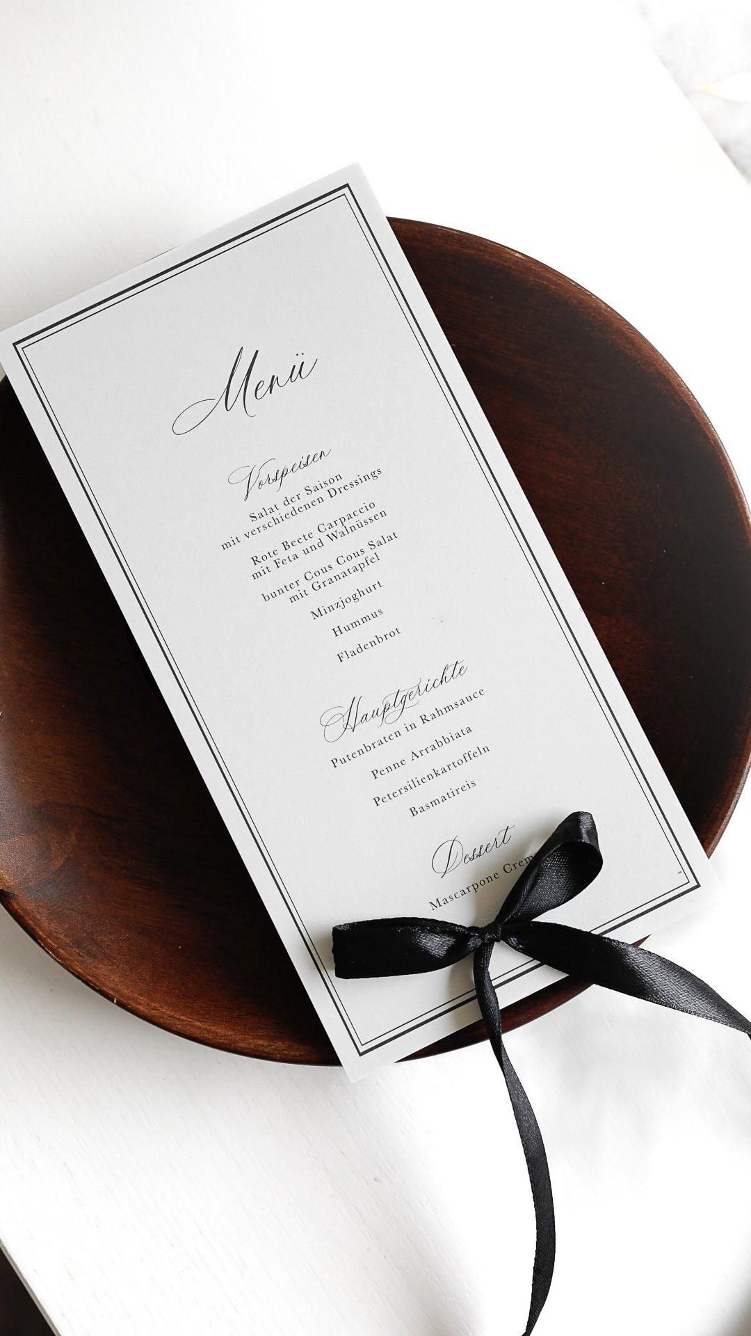 DIY-Menükarten 🤍 mit Schleife