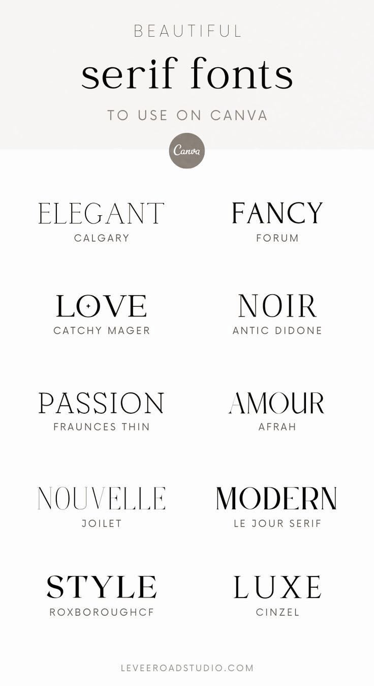 10 Modern Serif Fonts on Canva — Elegant Fonts and Calligraphy & Typography Inspiration